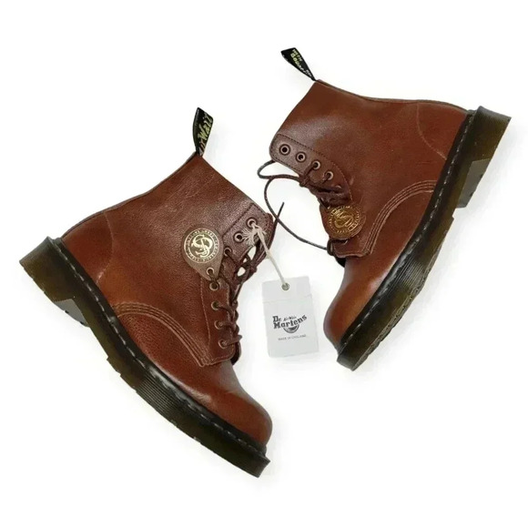 Dr. Martens 1460 Boots Charles F. Stead Leather Brown Womens 6 Made In England - Picture 1 of 15
